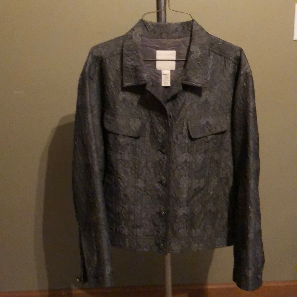 Dark Gray bomber jacket.